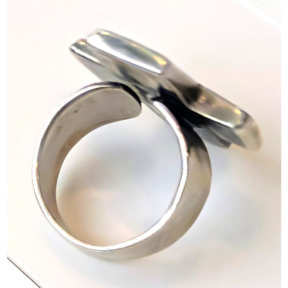 925 Thailand Sterling Silver Cross Ring Adjustable Size 7.5 11g - Picture 7 of 10